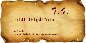 Toldi Ifigénia névjegykártya